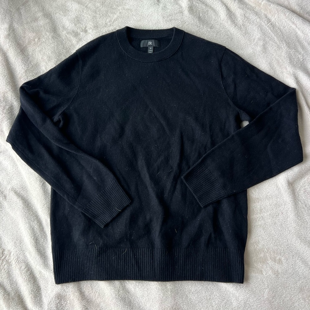 Banana Republic Men's Cashmere Black Crewneck Sweater